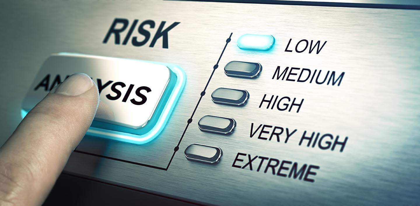 Technical panel for setting risk analysis level from low to extreme